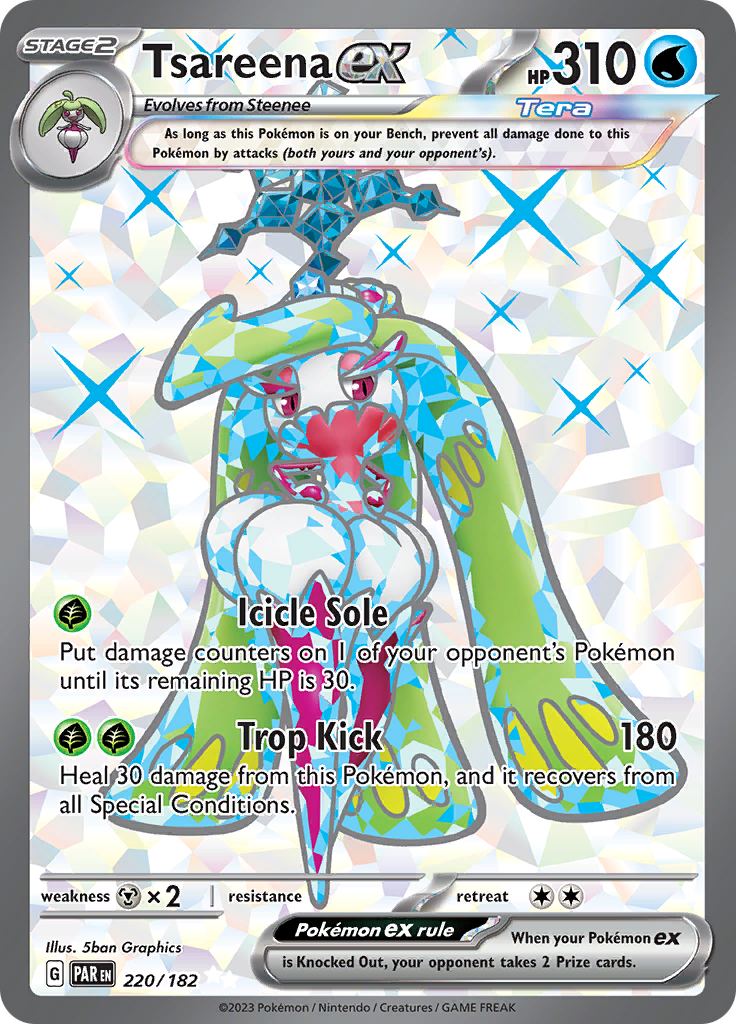 Tsareena ex 220/182 from Paradox Rift (PAR) - Ultra Rare English Pokémon TCG single card