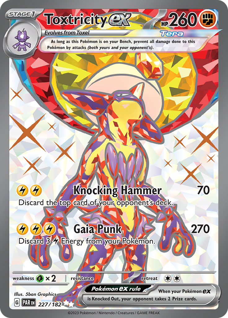 Toxtricity ex 227/182 from Paradox Rift (PAR) - Ultra Rare English Pokémon TCG single card