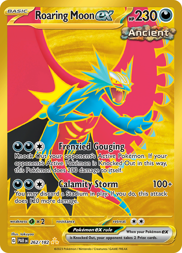 Roaring Moon ex 262/182 from Paradox Rift (PAR) - Hyper Rare English Pokémon TCG single card