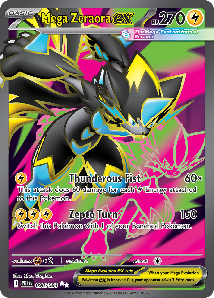 Mega Zeraora ex (098/084) Pitch Black Ultra Rare – Pokémon TCG English