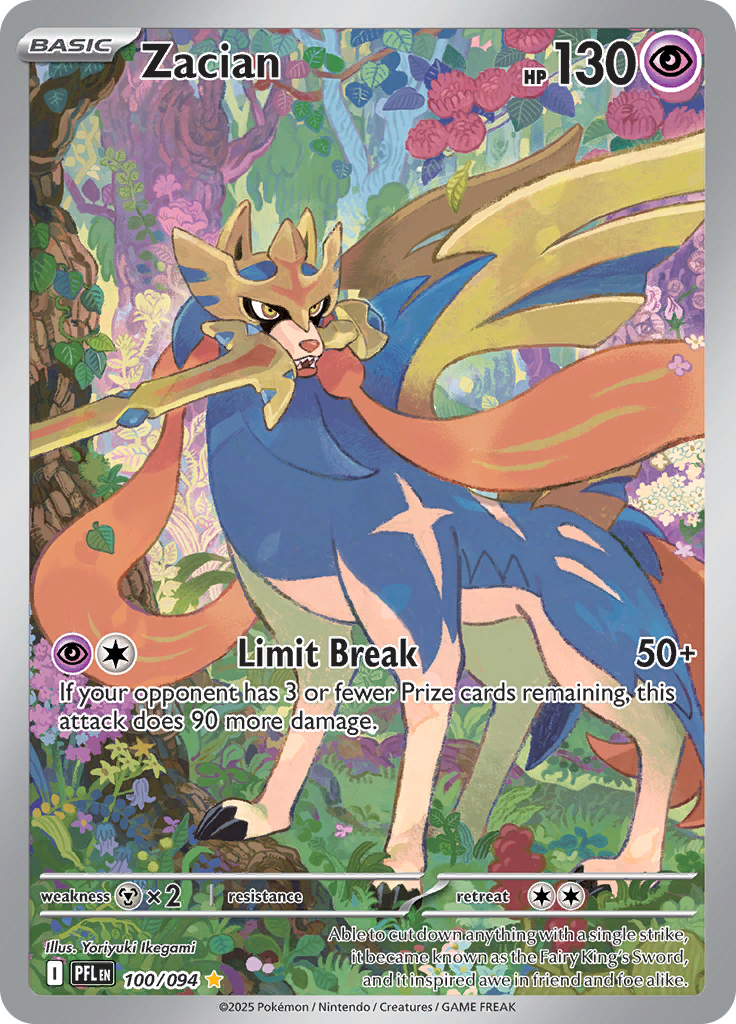 Zacian 100/094 from Phantasmal Flames (PFL) - Illustration Rare English Pokémon TCG single card
