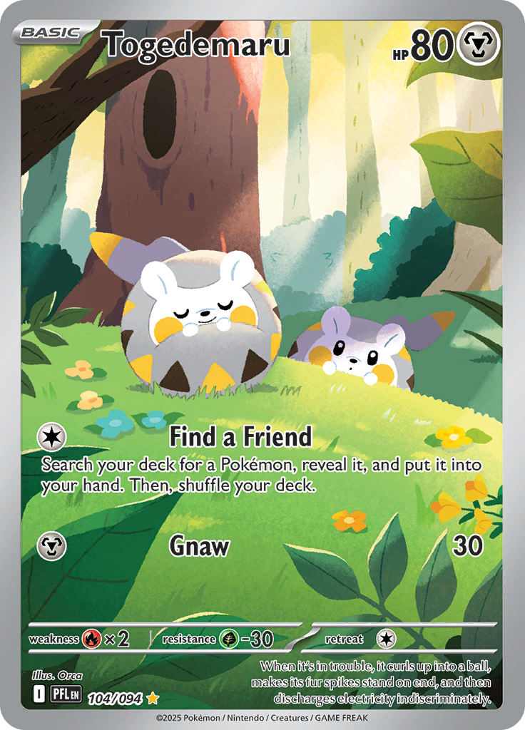 Togedemaru 104/094 from Phantasmal Flames (PFL) - Illustration Rare English Pokémon TCG single card