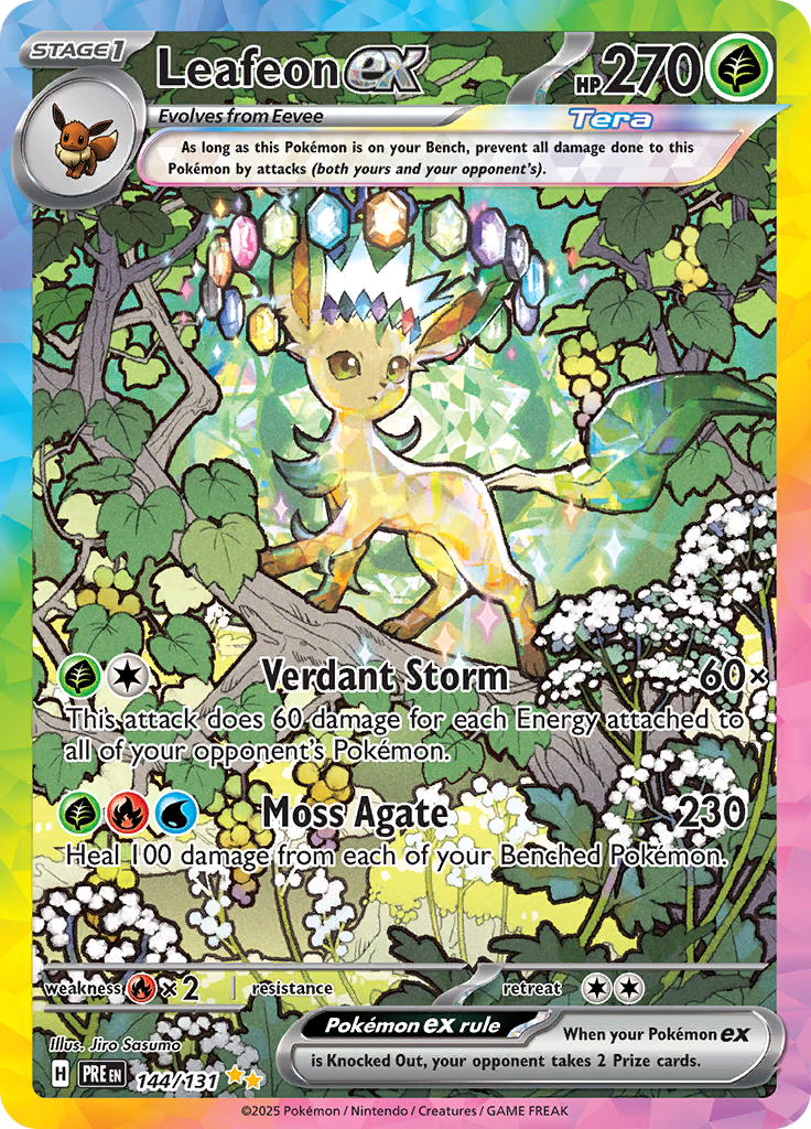 Leafeon ex 144/131 from Prismatic Evolutions (PRE) - Special Illustration Rare English Pokémon TCG single card