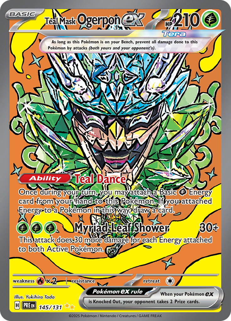 Teal Mask Ogerpon ex 145/131 from Prismatic Evolutions (PRE) - Special Illustration Rare English Pokémon TCG single card