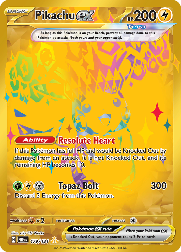 Pikachu ex 179/131 from Prismatic Evolutions (PRE) - Hyper Rare English Pokémon TCG single card