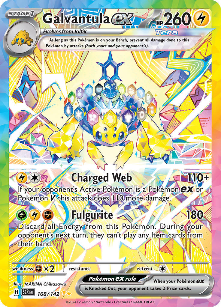 Galvantula ex 168/142 from Stellar Crown (SCR) - Special Illustration Rare English Pokémon TCG single card