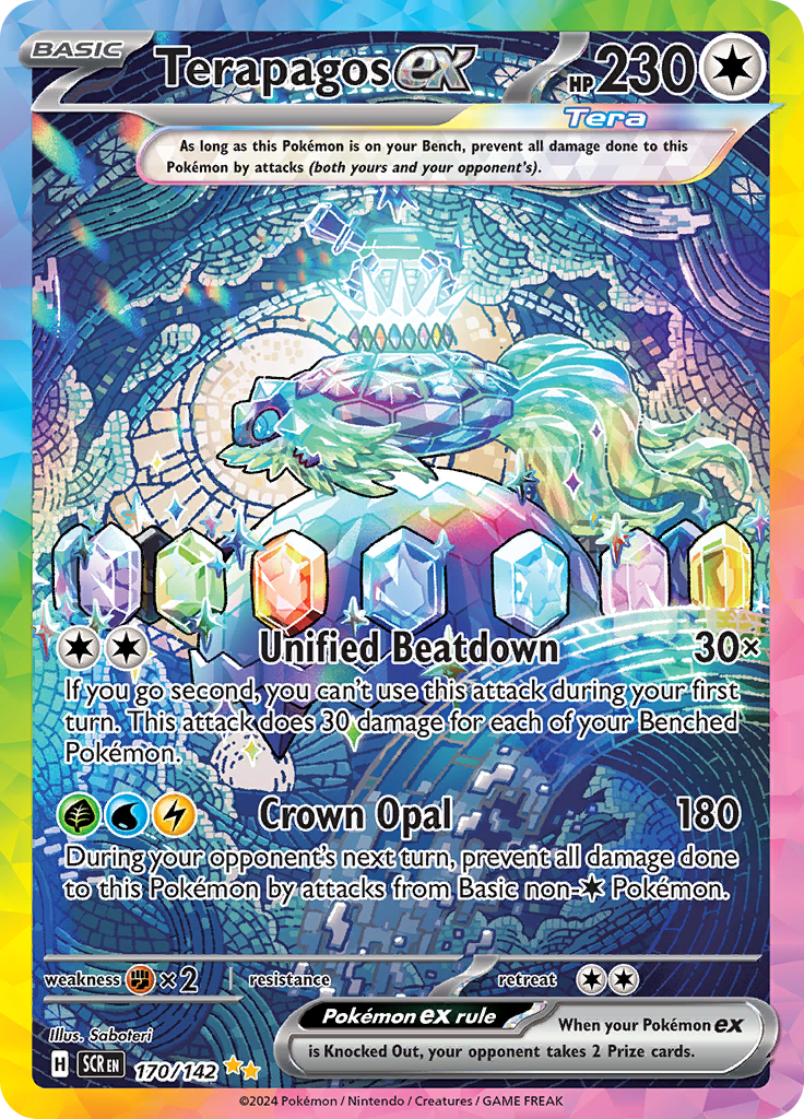 Terapagos ex 170/142 from Stellar Crown (SCR) - Special Illustration Rare English Pokémon TCG single card