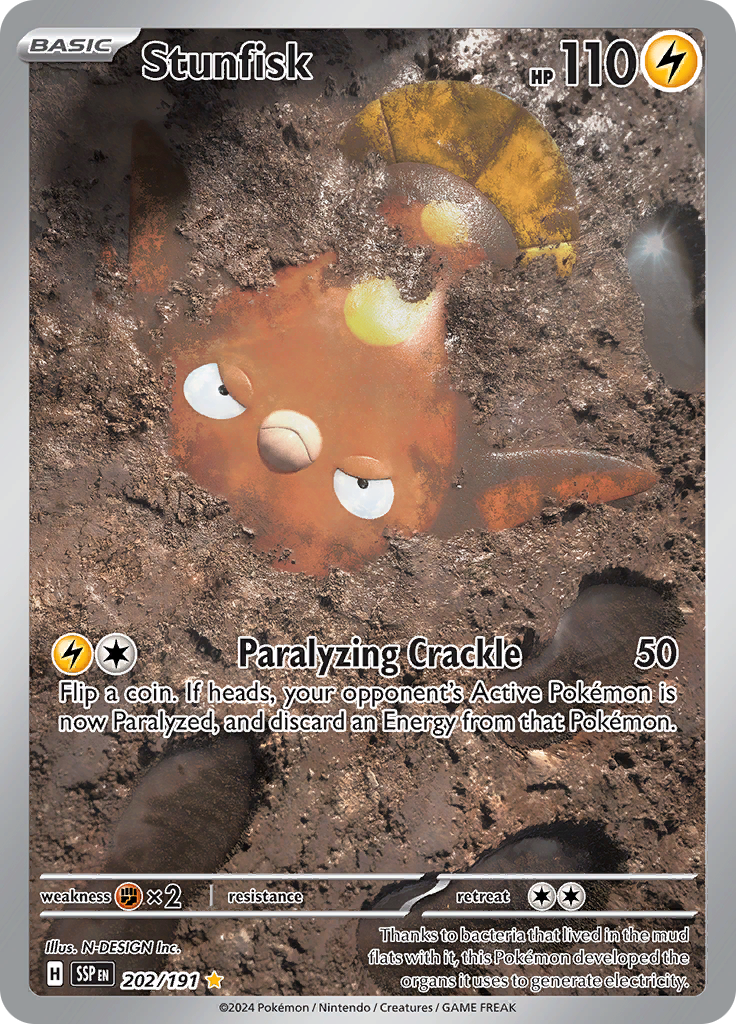 Stunfisk 202/191 from Surging Sparks (SSP) - Illustration Rare English Pokémon TCG single card