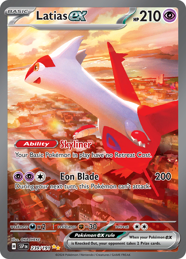 Latias ex 239/191 from Surging Sparks (SSP) - Special Illustration Rare English Pokémon TCG single card