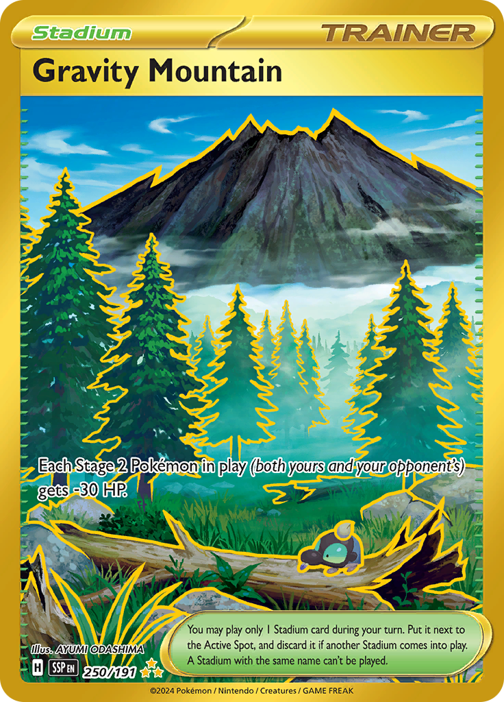 Gravity Mountain 250/191 from Surging Sparks (SSP) - Hyper Rare English Pokémon TCG single card