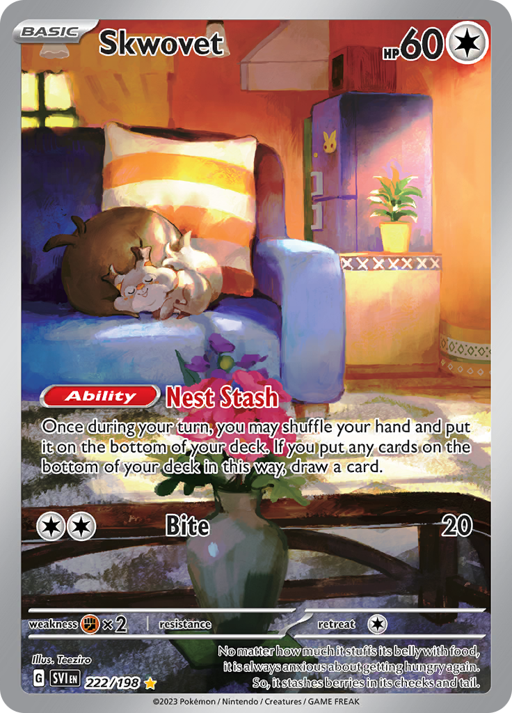 Skwovet 222/198 from Scarlet & Violet (SVI) - Illustration Rare English Pokémon TCG single card