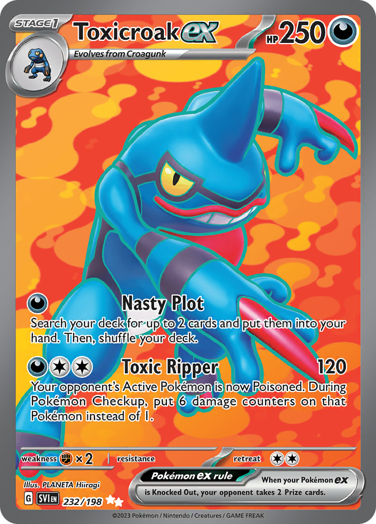 Toxicroak ex 232/198 from Scarlet & Violet (SVI) - Ultra Rare English Pokémon TCG single card