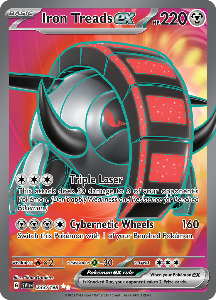 Iron Treads ex 233/198 from Scarlet & Violet (SVI) - Ultra Rare English Pokémon TCG single card
