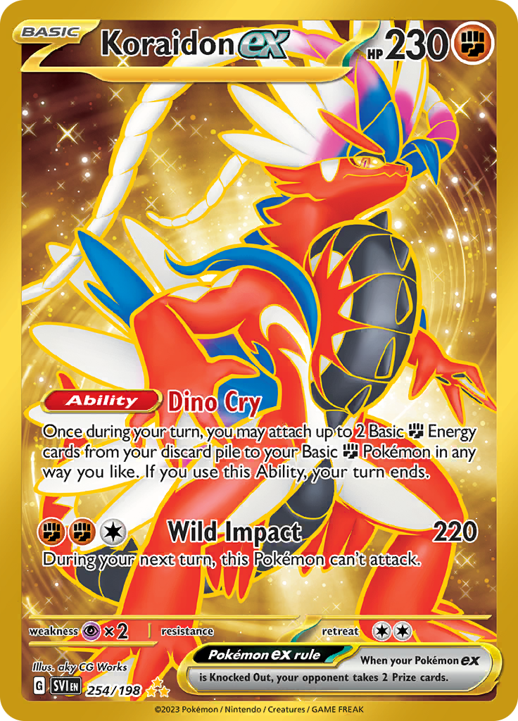 Koraidon ex 254/198 from Scarlet & Violet (SVI) - Hyper Rare English Pokémon TCG single card