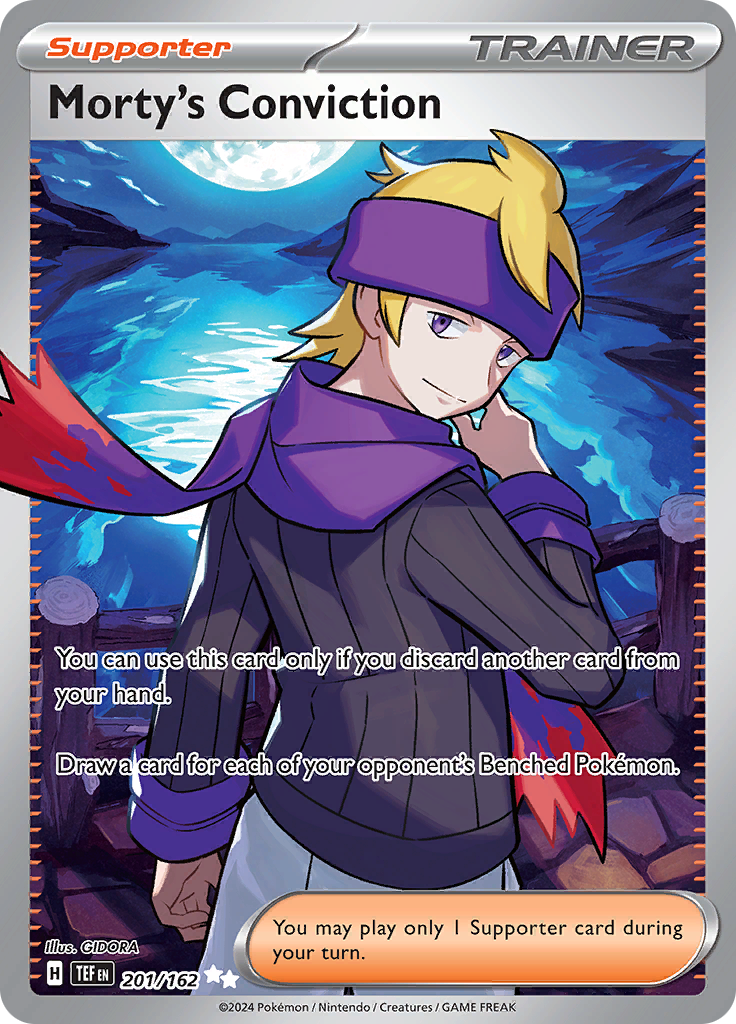 Morty's Conviction 201/162 from Temporal Forces (TEF) - Ultra Rare English Pokémon TCG single card