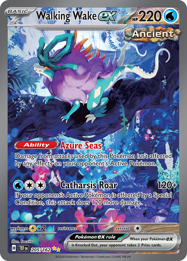 Walking Wake ex 205/162 from Temporal Forces (TEF) - Special Illustration Rare English Pokémon TCG single card