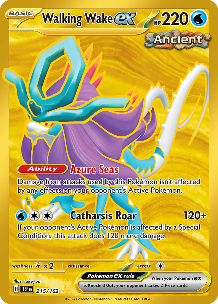 Walking Wake ex 215/162 from Temporal Forces (TEF) - Hyper Rare English Pokémon TCG single card