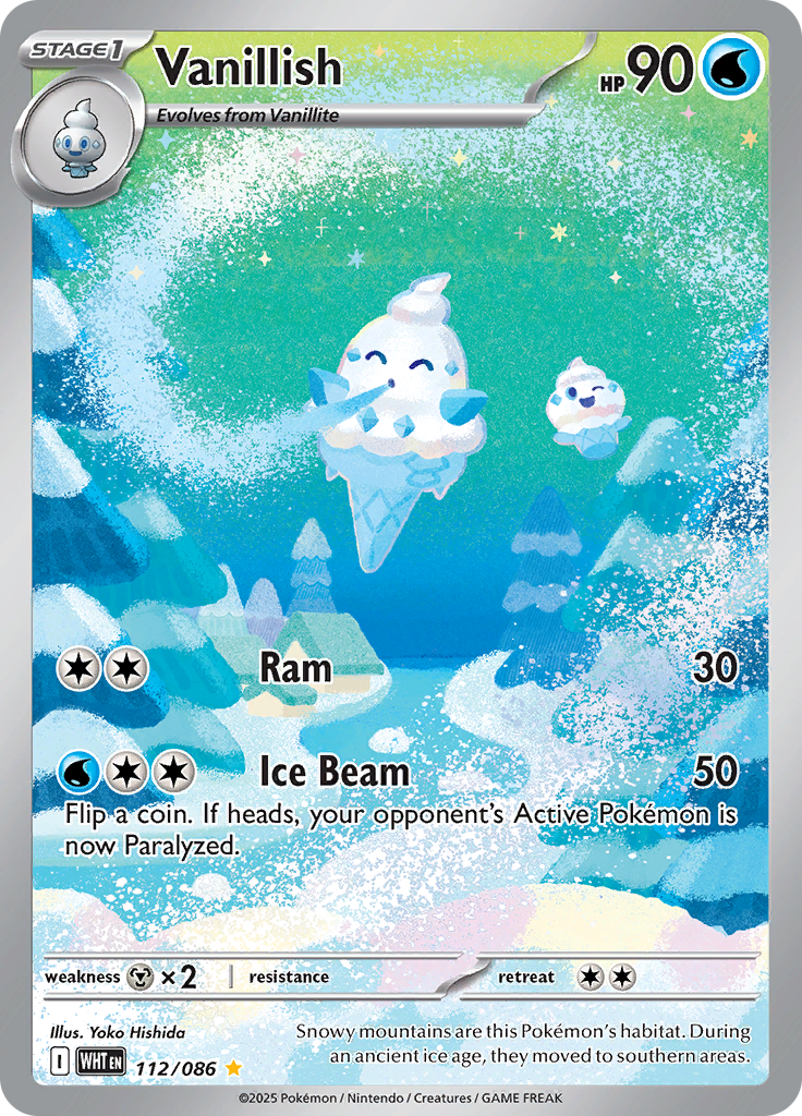 Vanillish 112/086 from White Flare (WHT) - Illustration Rare English Pokémon TCG single card