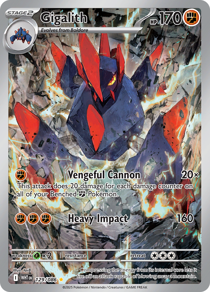 Gigalith 129/086 from White Flare (WHT) - Illustration Rare English Pokémon TCG single card