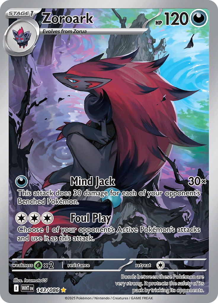 Zoroark 143/086 from White Flare (WHT) - Illustration Rare English Pokémon TCG single card