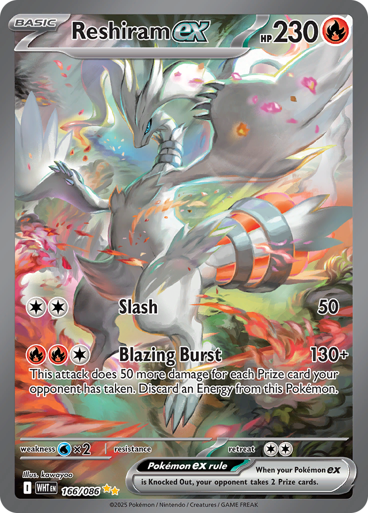 Reshiram ex 166/086 from White Flare (WHT) - Special Illustration Rare English Pokémon TCG single card