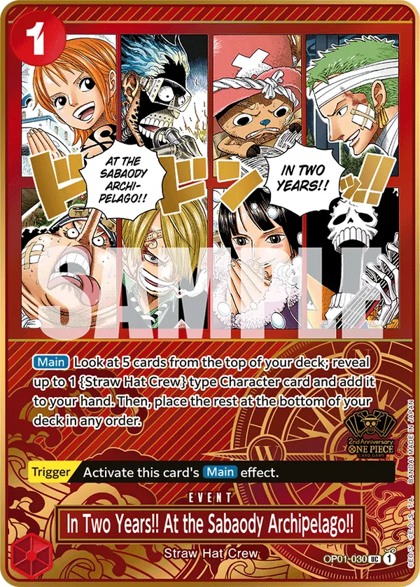 In Two Years!! At the Sabaody Archipelago!! OP01-030 Japanese 2nd Anniversary Set One Piece card
