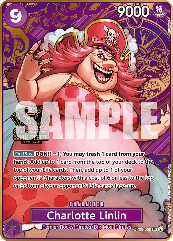 Charlotte Linlin OP08-069 Japanese 2nd Anniversary Set One Piece card