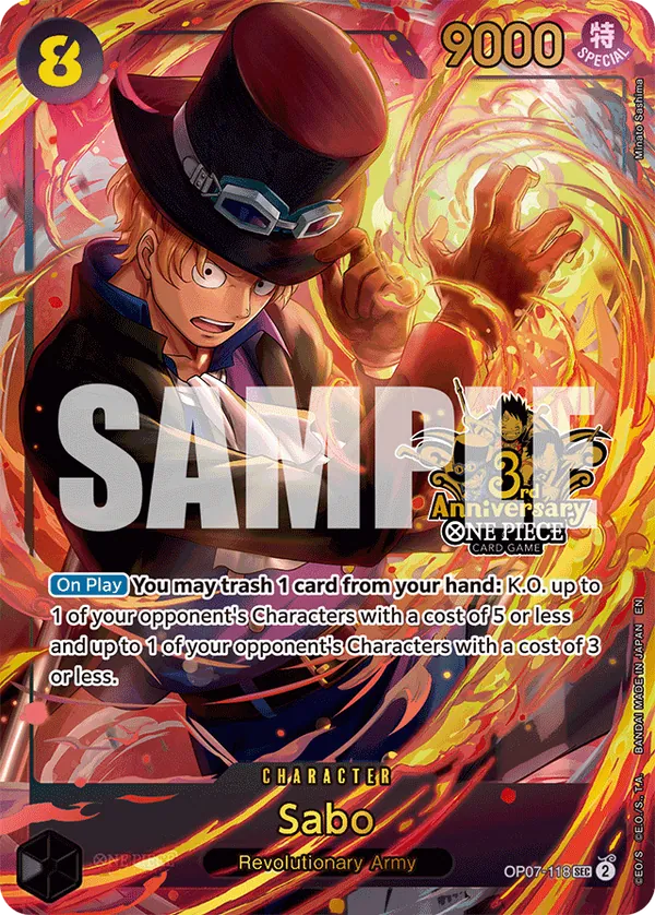 Sabo OP07-118 Japanese 3rd Anniversary Set One Piece card