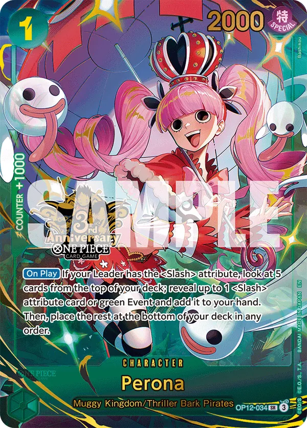 Perona OP12-034 Japanese 3rd Anniversary Set One Piece card