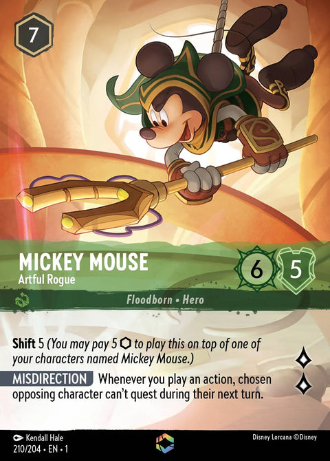 Mickey Mouse - Artful Rogue (001-210) - Set 1: The First Chapter - Disney Lorcana Enchanted
