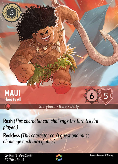 Maui - Hero to All (001-212) - Set 1: The First Chapter - Disney Lorcana Enchanted