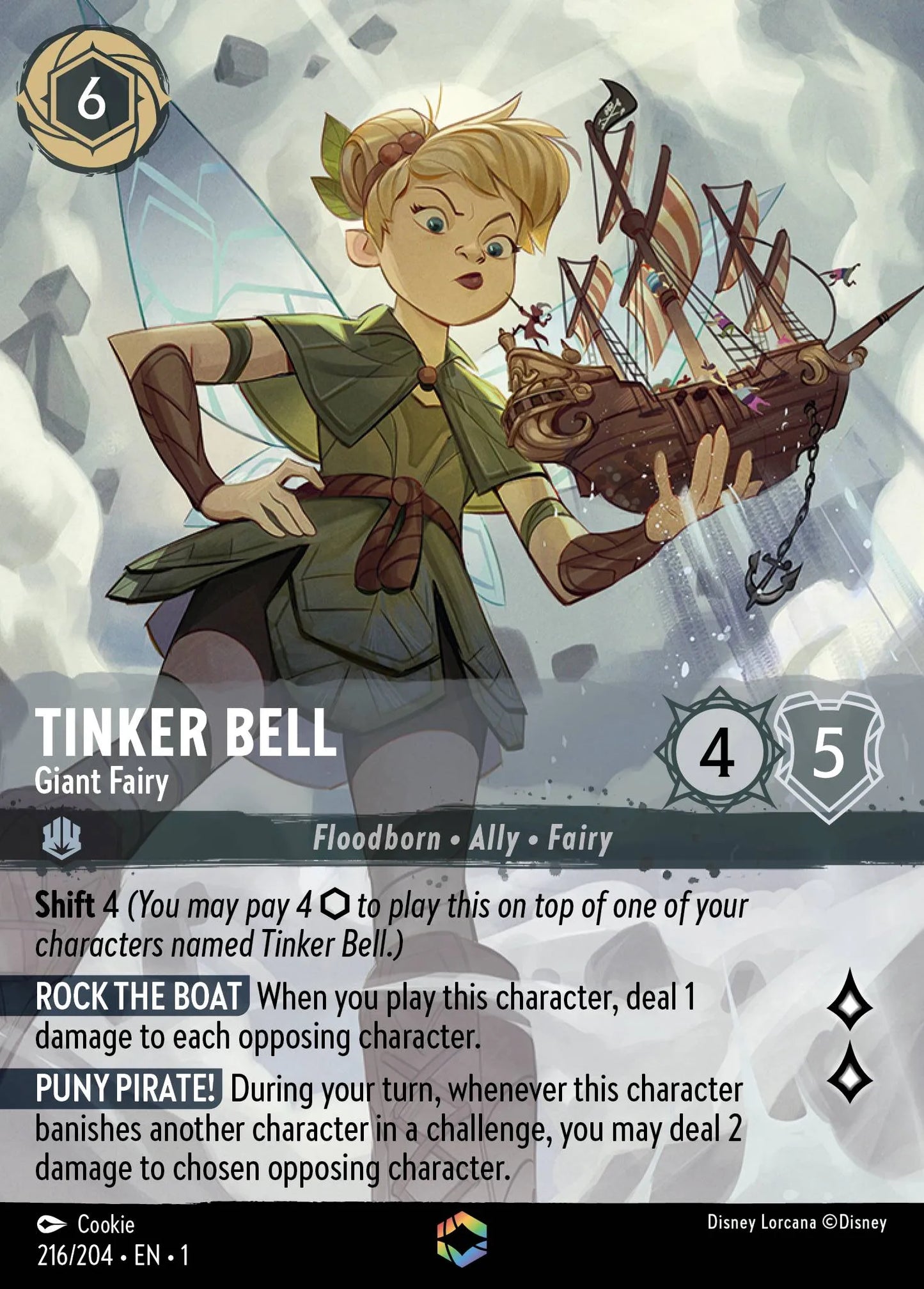 Tinker Bell - Giant Fairy (001-216) - Set 1: The First Chapter - Disney Lorcana Enchanted