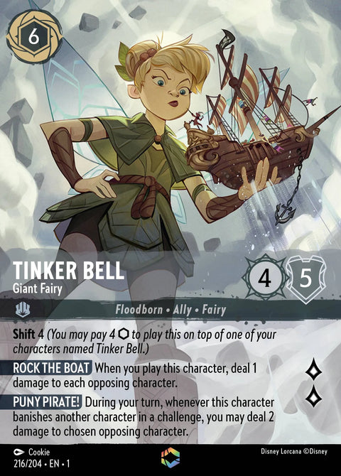 Tinker Bell - Giant Fairy (001-216) - Set 1: The First Chapter - Disney Lorcana Enchanted