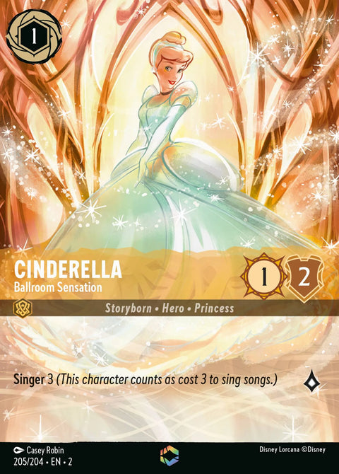 Cinderella - Ballroom Sensation (002-205) - Set 2: Rise of the Floodborn - Disney Lorcana Enchanted