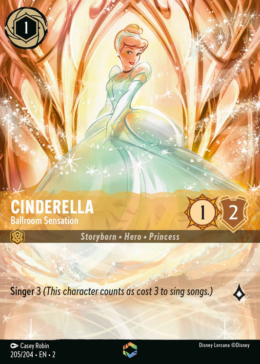 Cinderella - Ballroom Sensation (002-205) - Set 2: Rise of the Floodborn - Disney Lorcana Enchanted