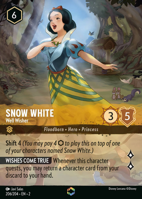 Snow White - Well Wisher (002-206) - Set 2: Rise of the Floodborn - Disney Lorcana Enchanted