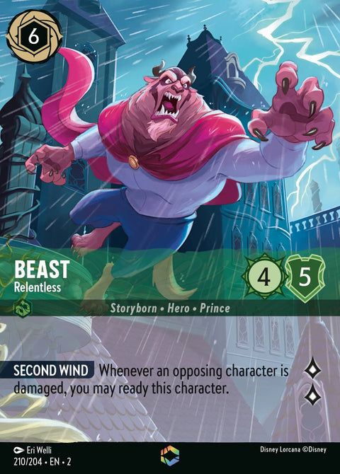 Beast - Relentless (002-210) - Set 2: Rise of the Floodborn - Disney Lorcana Enchanted