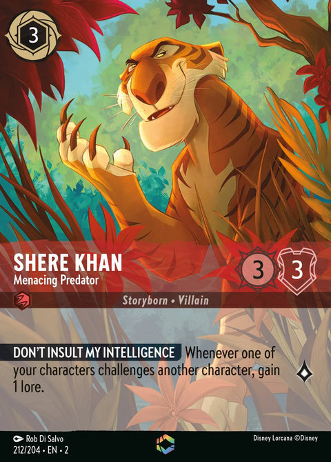 Shere Khan - Menacing Predator (002-212) - Set 2: Rise of the Floodborn - Disney Lorcana Enchanted
