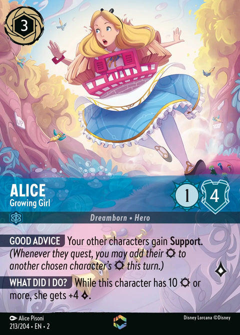 Alice - Growing Girl (002-213) - Set 2: Rise of the Floodborn - Disney Lorcana Enchanted