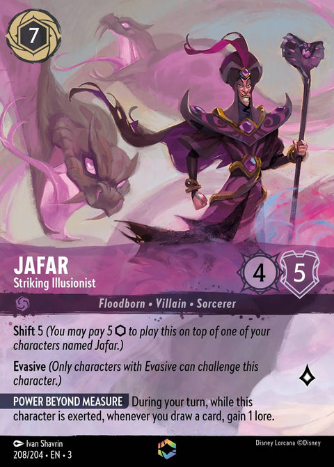 Jafar - Striking Illusionist (003-208) - Set 3: Into the Inklands - Disney Lorcana Enchanted