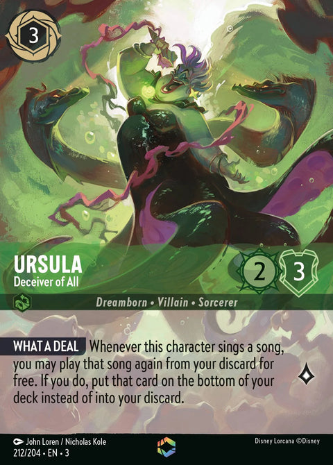 Ursula - Deceiver of All (003-212) - Set 3: Into the Inklands - Disney Lorcana Enchanted