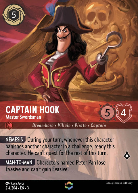 Captain Hook - Master Swordsman (003-214) - Set 3: Into the Inklands - Disney Lorcana Enchanted