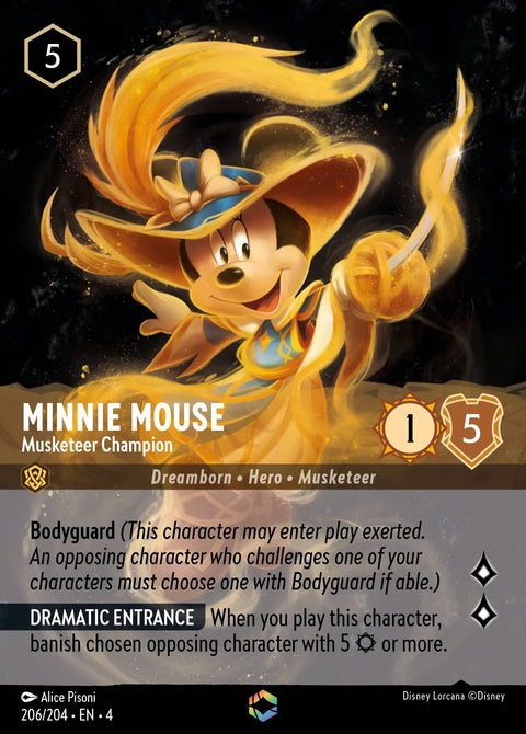 Minnie Mouse - Musketeer Champion (004-206) - Set 4: Ursula's Return - Disney Lorcana Enchanted