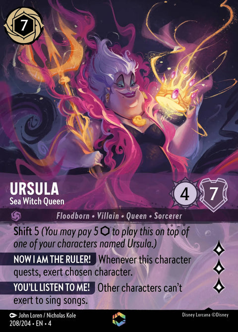 Ursula - Sea Witch Queen (004-208) - Set 4: Ursula's Return - Disney Lorcana Enchanted