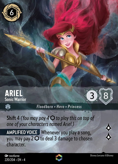 Ariel - Sonic Warrior (004-220) - Set 4: Ursula's Return - Disney Lorcana Enchanted
