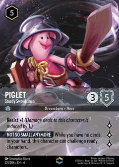 Piglet - Sturdy Swordsman (004-221) - Set 4: Ursula's Return - Disney Lorcana Enchanted