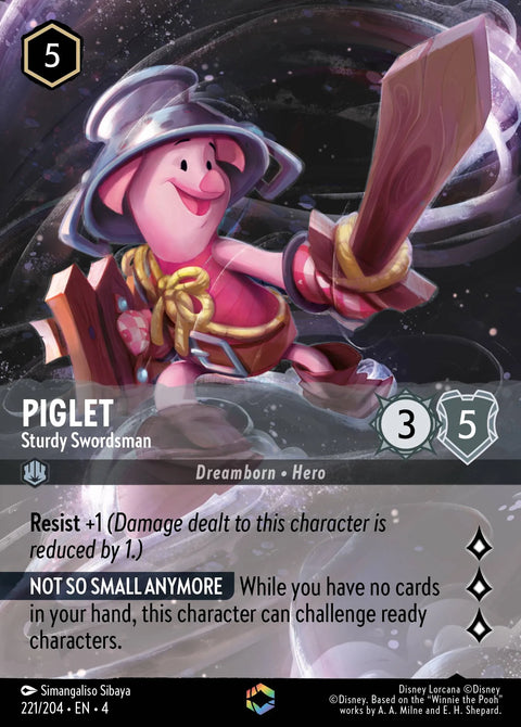 Piglet - Sturdy Swordsman (004-221) - Set 4: Ursula's Return - Disney Lorcana Enchanted