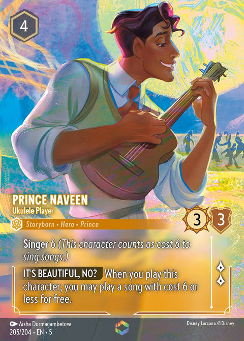 Prince Naveen - Ukulele Player (005-205) - Set 5: Shimmering Skies - Disney Lorcana Enchanted