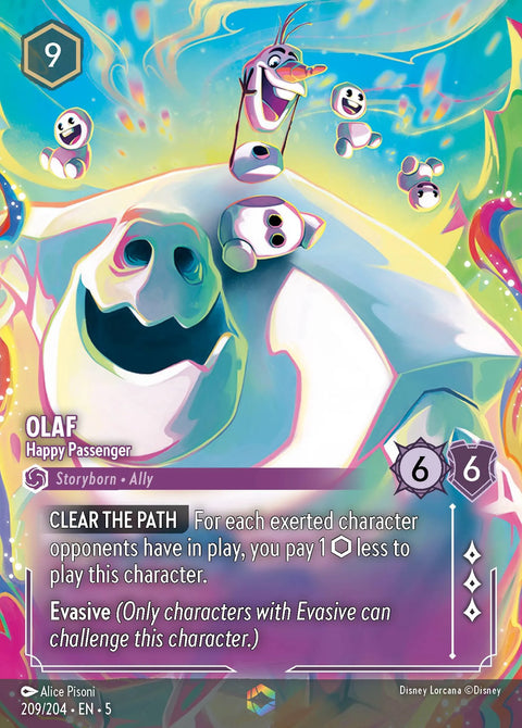 Olaf - Happy Passenger (005-209) - Set 5: Shimmering Skies - Disney Lorcana Enchanted