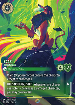 Scar - Vengeful Lion (005-212) - Set 5: Shimmering Skies - Disney Lorcana Enchanted